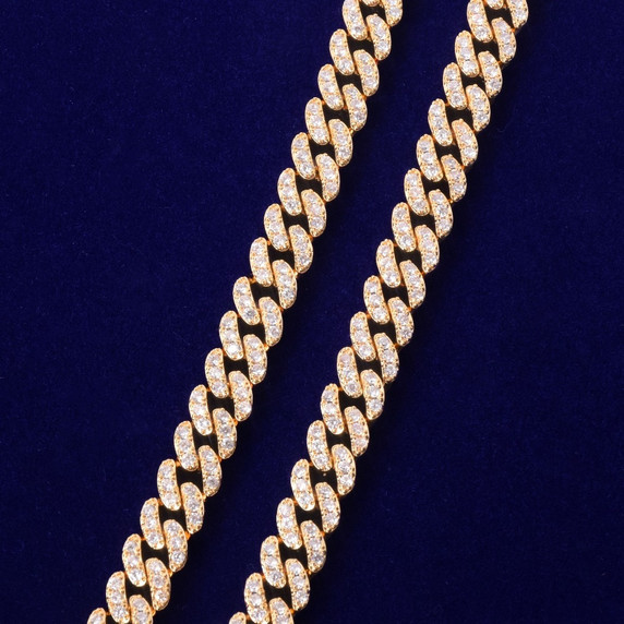 24k Gold .925 Silver Rose Gold Miami Cut Cuban Link 10mm Flooded Ice Bracelets