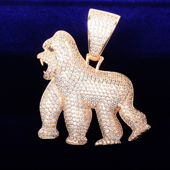 18k AAA True Micro Pave Its Real in The Field Apeshit Gorilla Chain