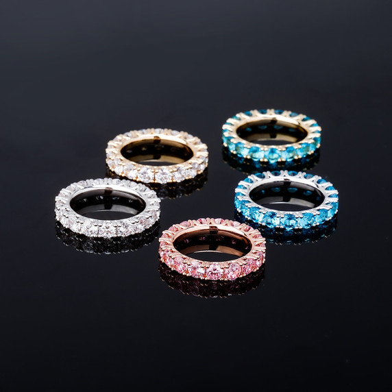 High Fashion Simulate Diamond Personality Flooded Ice Bling Rings