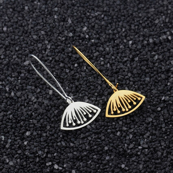 Stainless Steel Boho Flower 18k Gold Silver Dangle Drop Earrings