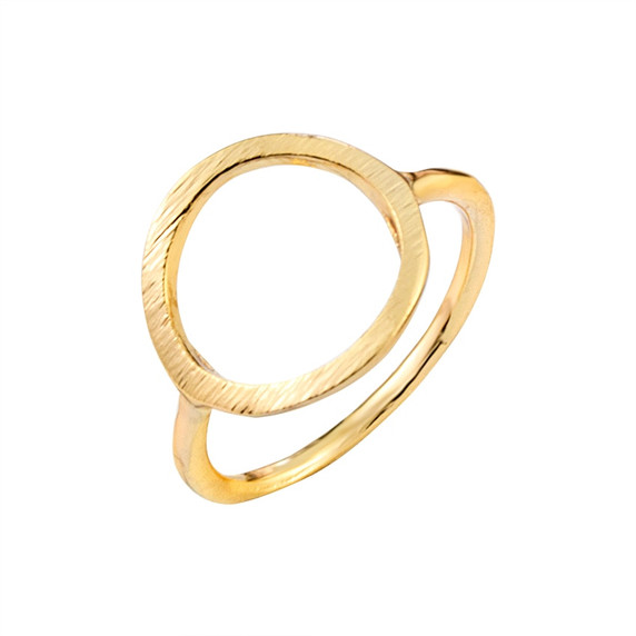 18k Gold .925 Silver Rose Gold Classic Sparkling Hollow Cut Out Karma Hoop Rings