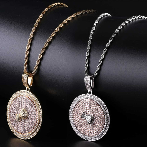 14k Gold 925 Silver Flooded Ice True Micro Pave Moveable Money Bag Hip Hop Pendant 