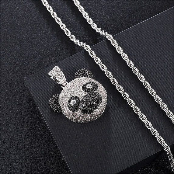 Panda | VVS Diamond CZ Panda Bear Bling Pendant Chain Necklace