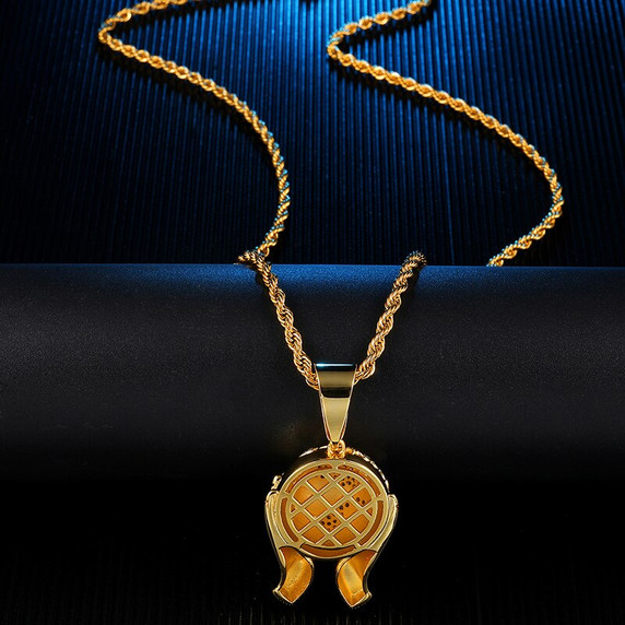 The World In My Hands Hip Hop AAA Handset Flooded Ice Pendant Chain Necklace