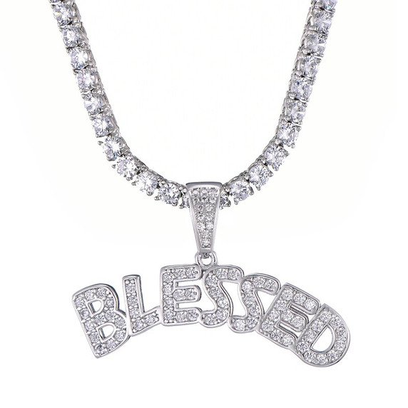 Flooded Ice 14k Gold 925 Silver Blessed Hip Hop Pendant Chain Necklace