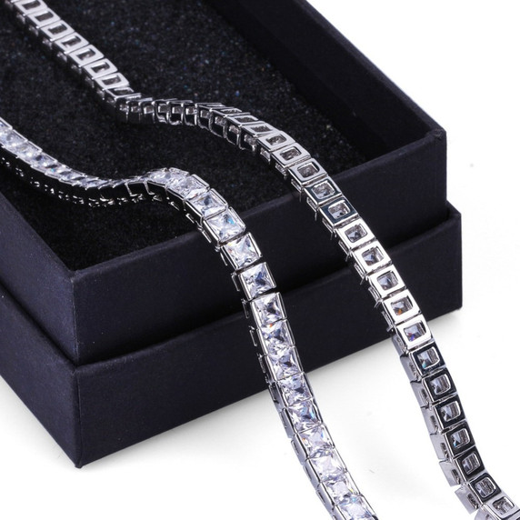 Men's Flooded Ice 6mm Boss Life Princess Cut Hip Hop Tennis Chain Necklace