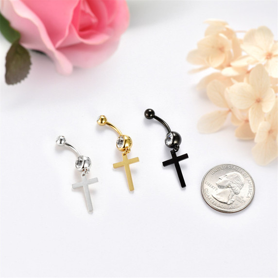 14k Gold Silver Black No Tarnish Bling Bling Stainless Steel Navel Belly Button Rings