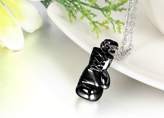 High Fashion Statement No Fade Stainless Steel Boxing Glove Hip Hop Pendant Chain Necklace