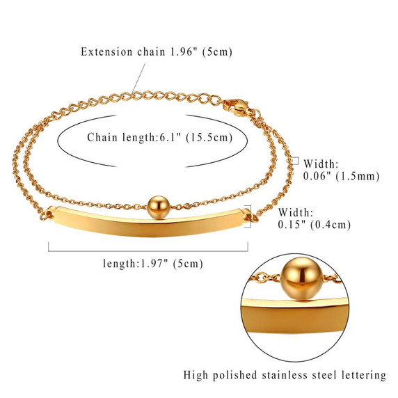 Ladies Double Layer Silver Pearl Bead No Fade Stainless Steel Unique Fashion Bracelets