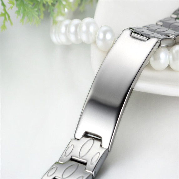 Mens 16mm High Fashion Glossy Polished No Fade Stainless Steel ID Style Hip Hop Casual Bracelets