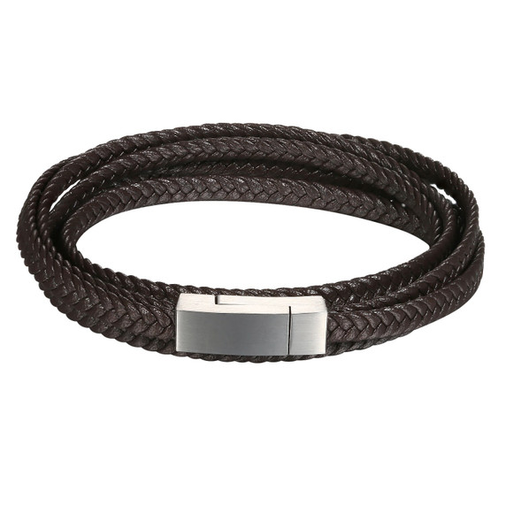 Unique Style Braided Cord Leather Stainless Steel  Magnetic Closure Bracelets