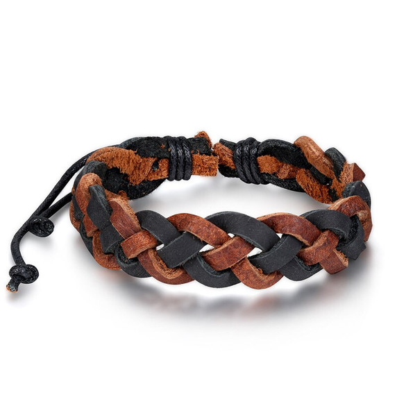 15mm Fashion Euro Styling Multi Layer Twist Wrap Adjustable Leather Bracelets