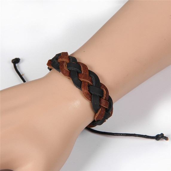 15mm Fashion Euro Styling Multi Layer Twist Wrap Adjustable Leather Bracelets
