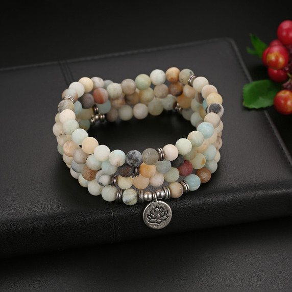 Natural Stone Wrap Beaded Yoga Charm Bracelets