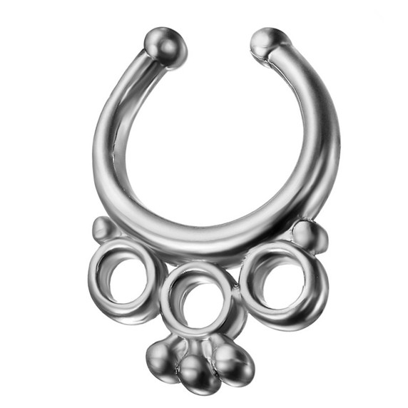 Stainless Steel No Piercing  Nose Ring Designer Bull Earrings