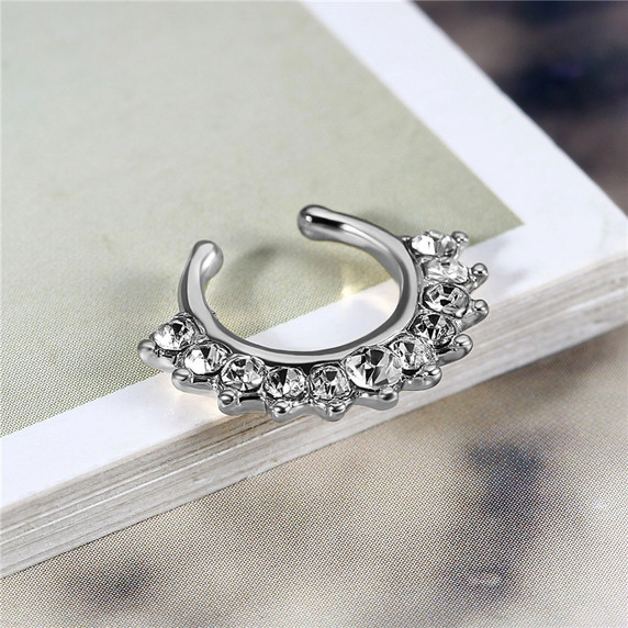 No Fade Gold Silver Rose Gold Stainless Steel CZ Diamond No Piercing Nose Rings