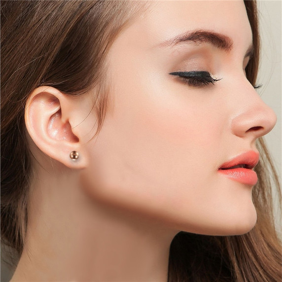 Ladies No Fade Stainless Steel Rose Gold Designer High Quality Earrings