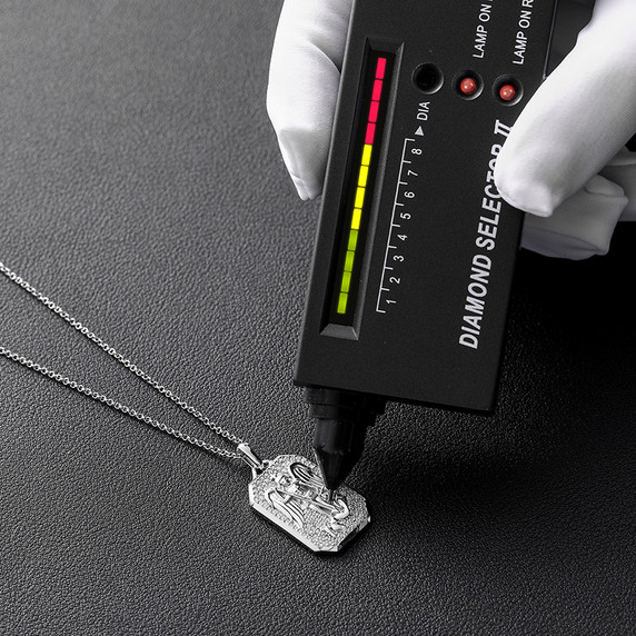 Flooded Ice Genuine Diamond Angel Holding Libra Scales Hip Hop Pendant Necklace