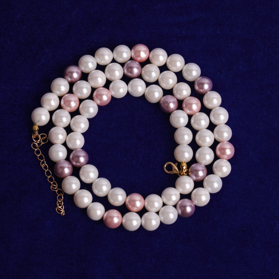 White Pink Casual High Fashion Adjustable Pearl Chain Necklace