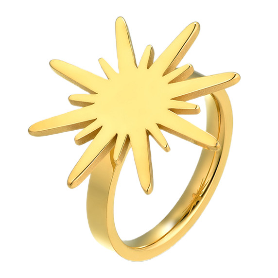 Ladies Radiant Sun Beauty No Fade 14k Over Stainless Steel Rings