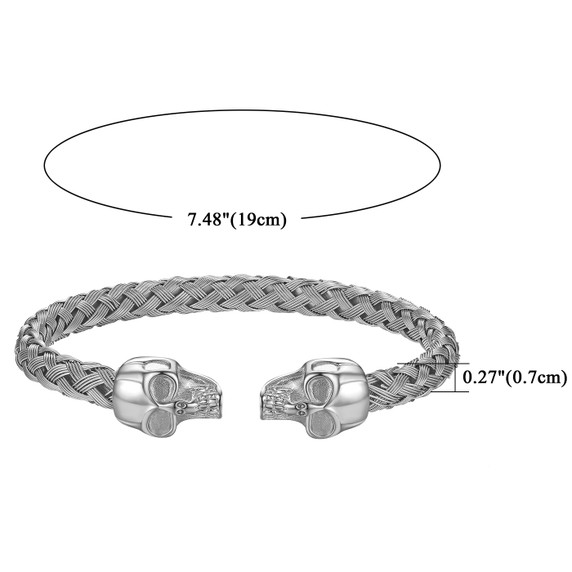 Mens New Fashion Skull Head no Fade Stainless Steel Street Wear Bracelets