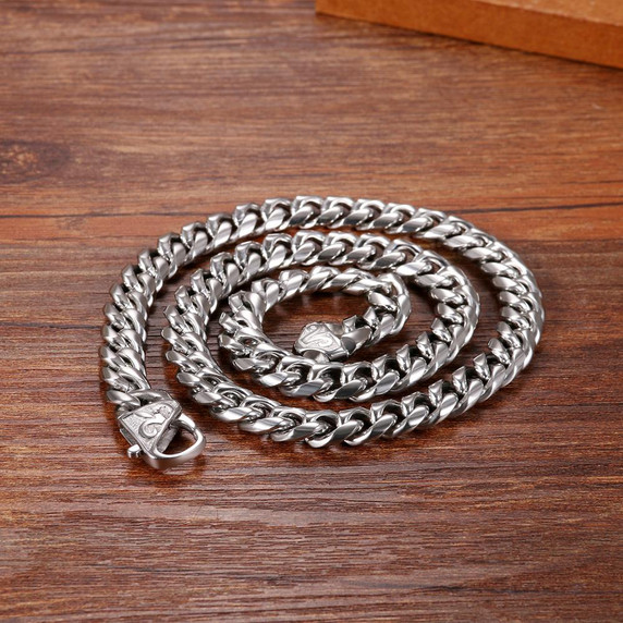 Mens No Fade Stainless Steel Twisted Cuban Link Hip Hop Chain Necklace