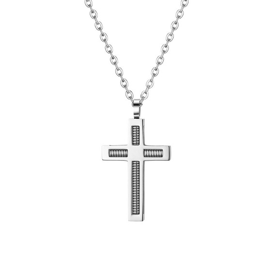 Mens Stainless Steel Gold Silver Black Designer Cross Stainless Steel Pendant