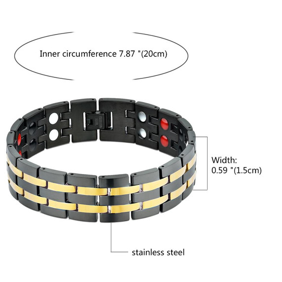 Mens Germanium No Fade Stainless Steel Magnetic High Fashion Bracelets