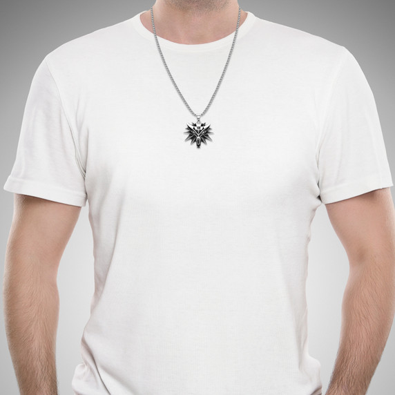 Mens No Fade Stainless Steel Alpha Wolf Vintage Pendant Chain Necklace