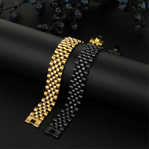 Mens No Fade Stainless Steel Gold Silver Rose Watch Band Classic Bracelets