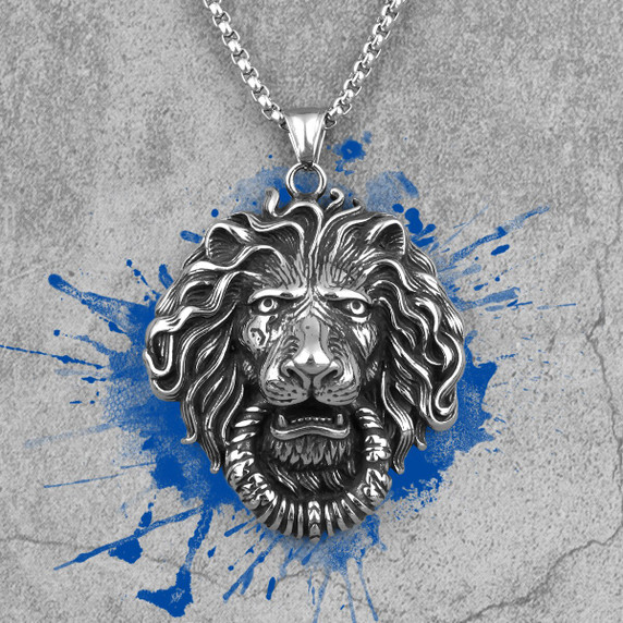 Home Of The Alpha No Fade Stainless Steel Lion King Street Wear Pendant Chain