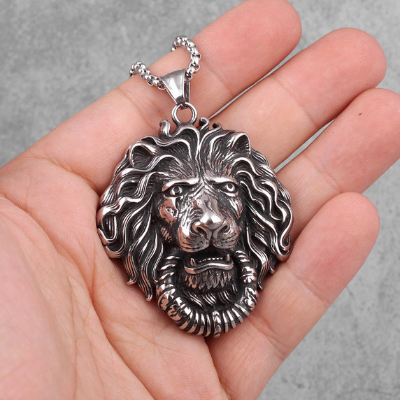 Home Of The Alpha No Fade Stainless Steel Lion King Street Wear Pendant Chain