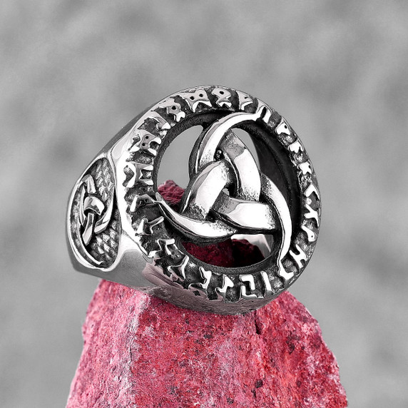 Mens Stainless Steel Celtic Knot Street Wear No Fade Rings