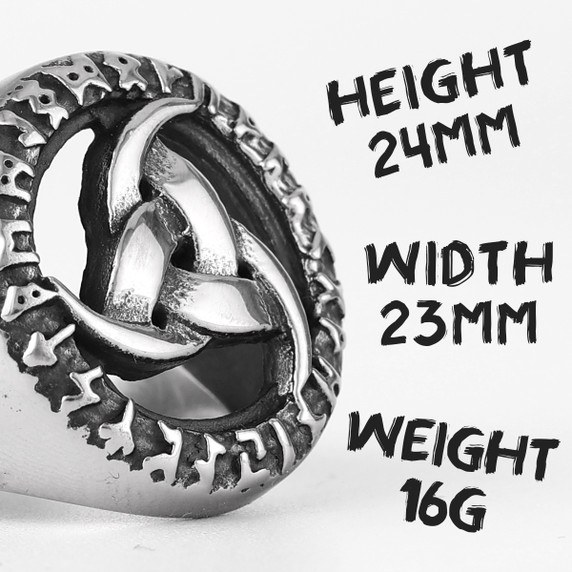 Mens Stainless Steel Celtic Knot Street Wear No Fade Rings