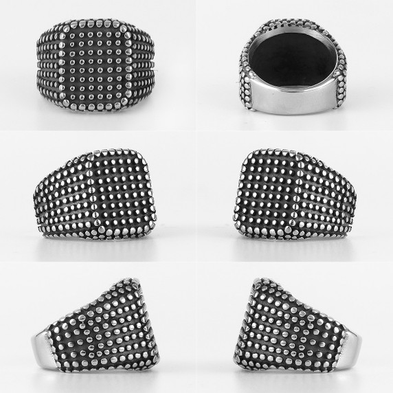 Mens Silver Stainless Steel No Fade On My Square Street Wear Rings