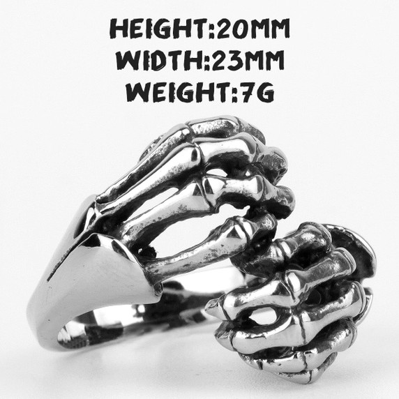 316L Dragon Claw Hand Bone No Fade Stainless Steel Street Wear Mens Fashion Rings