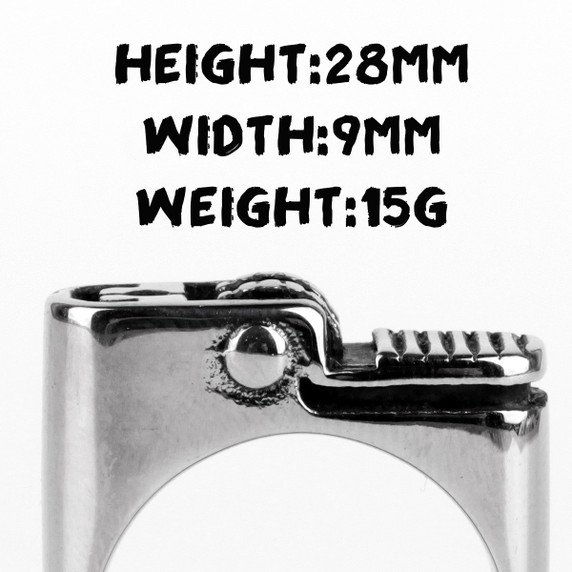316L Stainless Steel Faux Lighter No Fade Street Wear Rings