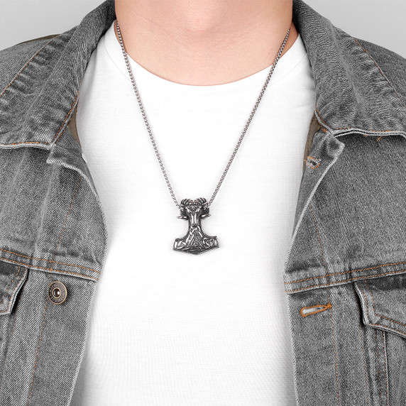 Stainless Steel Hammer Of The Gods Sheep God Street Wear 316L No Fade Pendants
