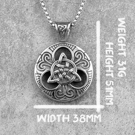 Mens 316L Stainless Steel Celtic Knot No Fade Street Wear Chain Necklaces
