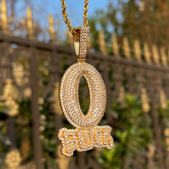 O Block | Flooded Ice 24k Gold 925 Silver Iced Blinged Out Pendant Chain Necklace