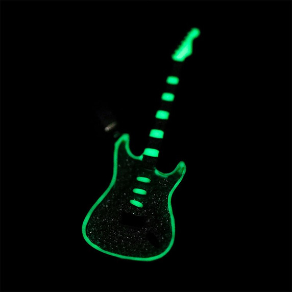 Genuine VVS Lab Diamond Glow In The Dark 925 Sterling Silver Guitar Street Rock Chain