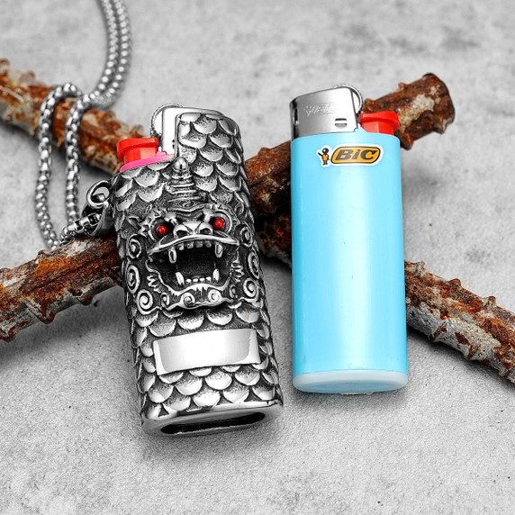 Chinese Unicorn | Solid Stainless Steel Lighter Case Street Wear Hip Hop Chain