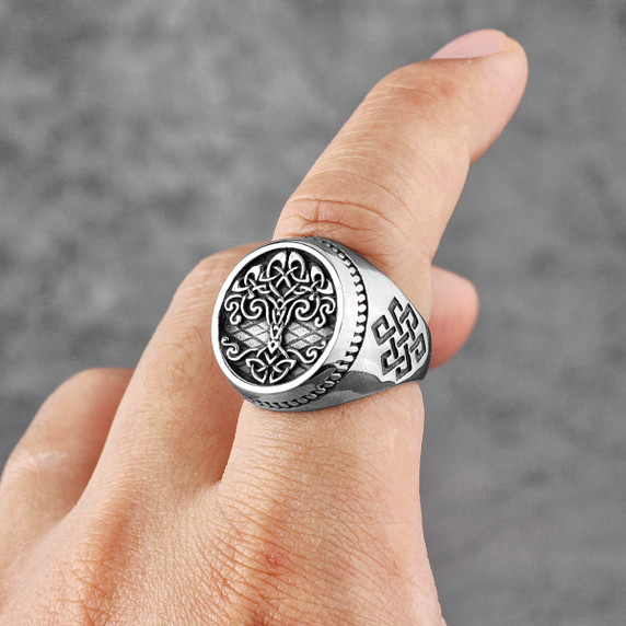 No Fade Stainless Steel Vintage Tree Of Life 316L Classic Rings