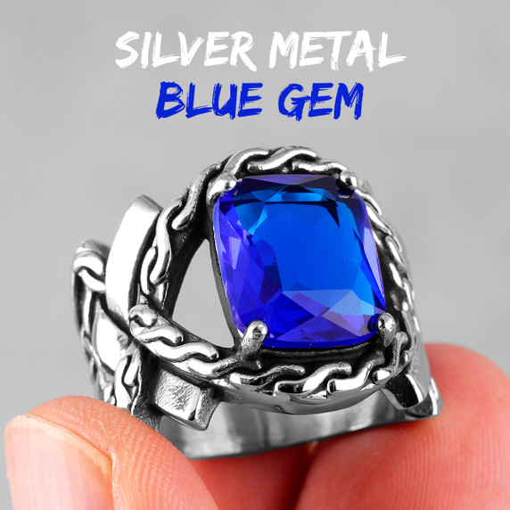 Ancient Wreath Style Gemstone No Fade Stainless Steel Street Wear Fashion Rings