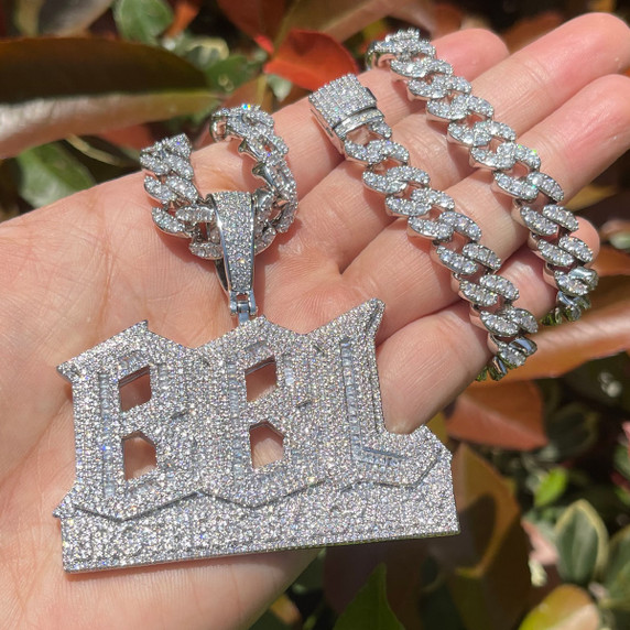 BBL | Mens Iced Brothers By Loyalty Blinged Out Hip Hop VVS Diamond CZ Chain