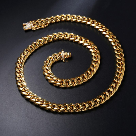 12mm 20 Inch Stainless Steel Cuban Link Chain