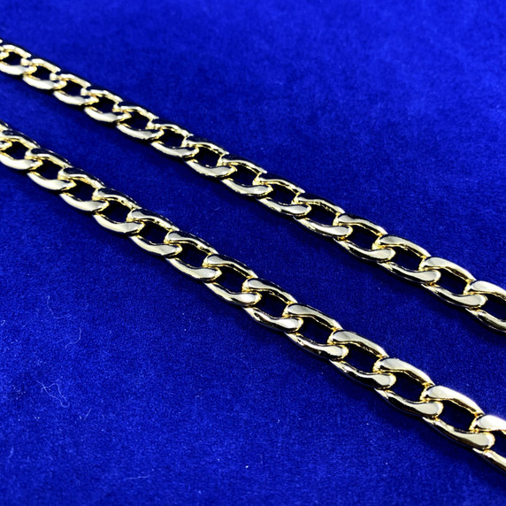 Mens 7mm 24 Inch Round Edged Cuban Link  Hip Hop Chain Necklace