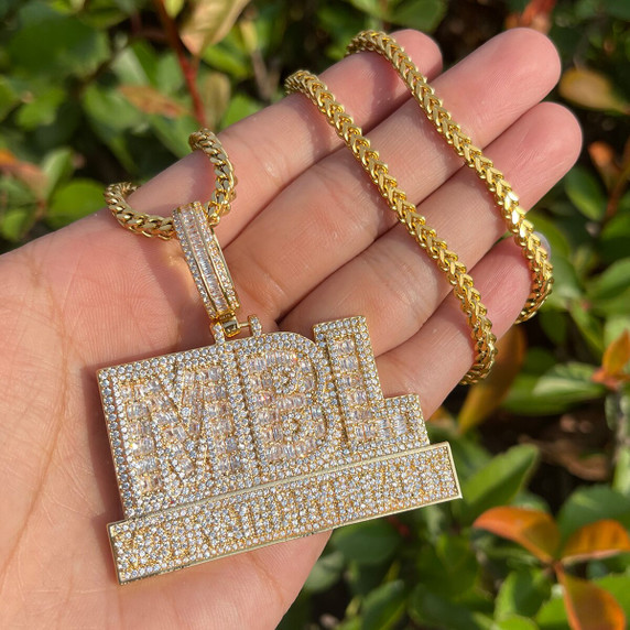 Motivated By Loyalty Iced Blinged Out Name Plate Hip Hop Pendant