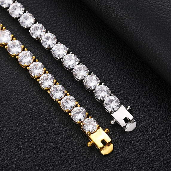 Genuine VVS D Color Solid 925 Sterling Silver Tennis Chain Bracelet Necklaces