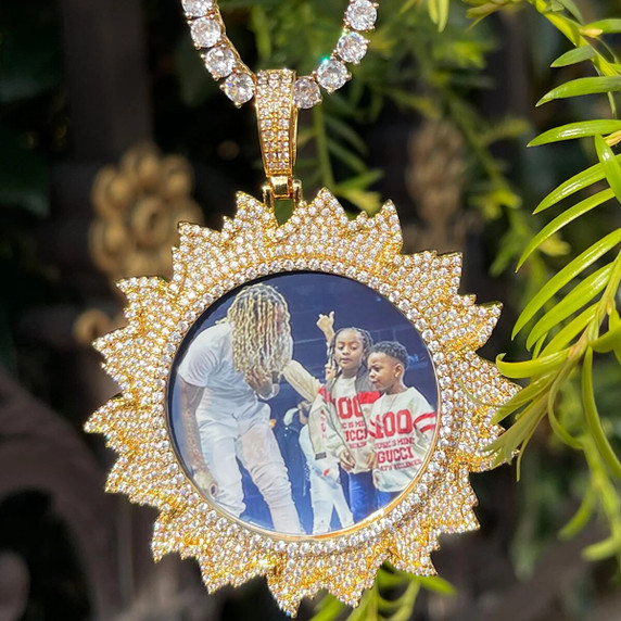 Shinning Star Custom Photo Picture Pendant Hip Hop Chain Necklace